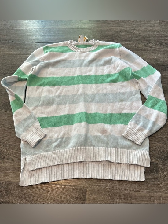 The Beaufort Bonnet Company Sweaters - Womens Striped Crewneck Knit Sweater XS Oversized Beaufort Bonnet Co